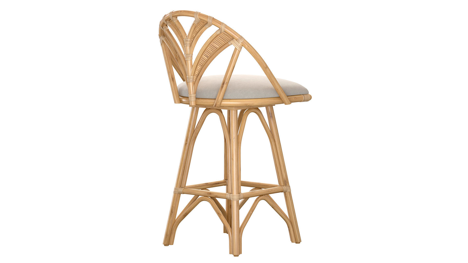 Lincoln brooks Tropicool Rattan Barstool  3D model_3