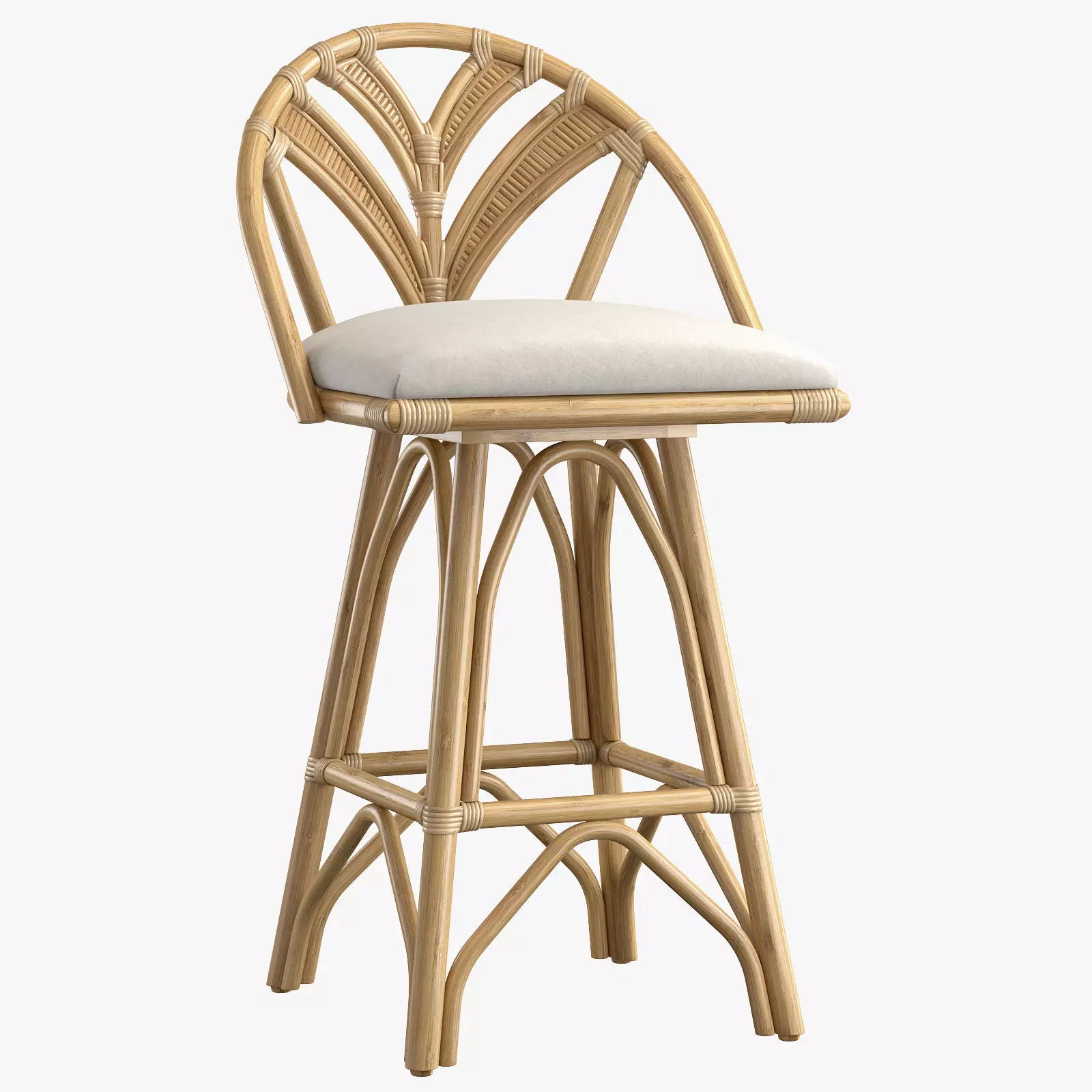 Lincoln brooks Tropicool Rattan Barstool  3D model_0