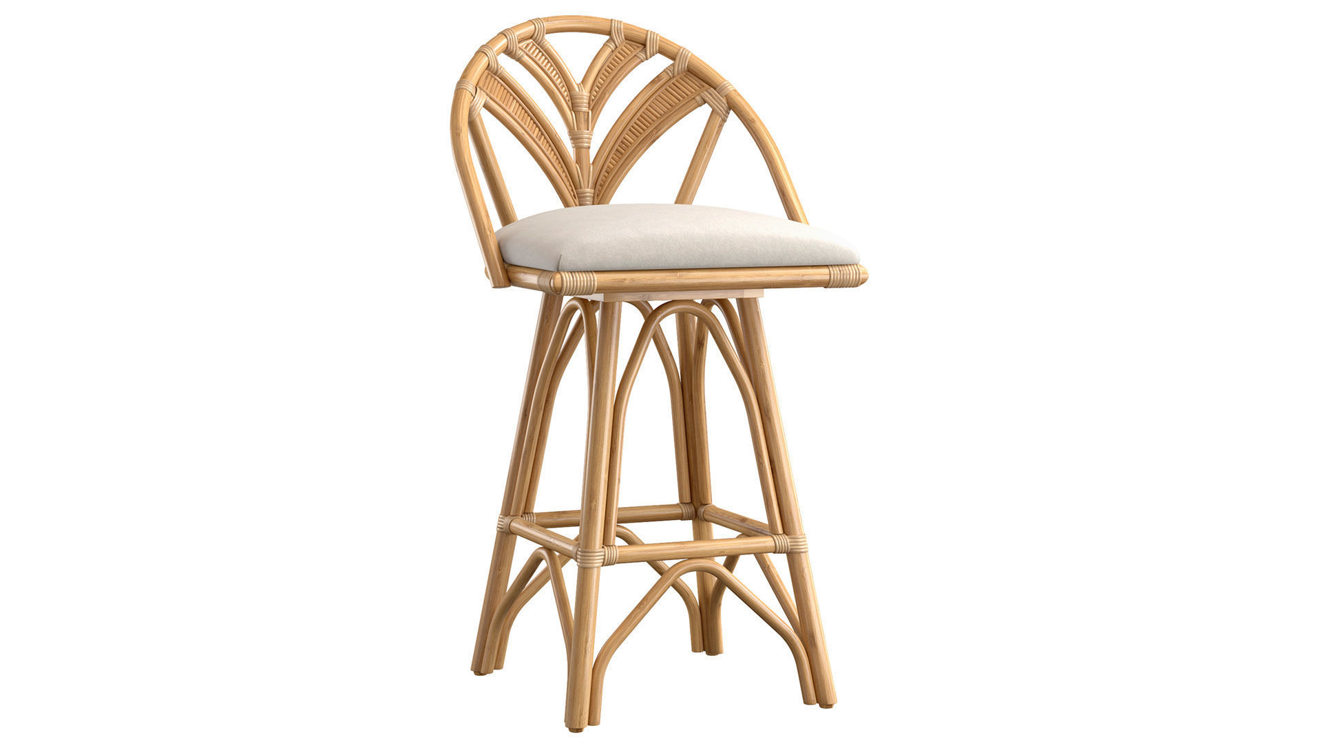 Lincoln brooks Tropicool Rattan Barstool  3D model_1