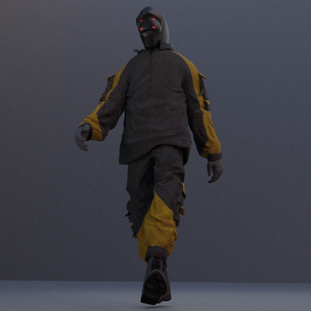 Scifi Character - Cyberpunk Nocturnal edge  Low-poly 3D model_4