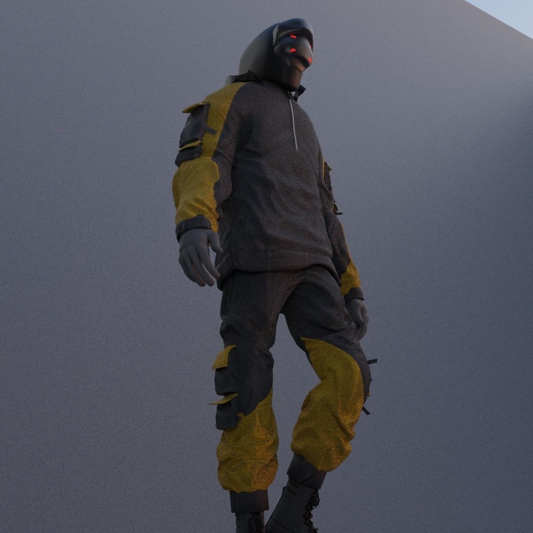 Scifi Character - Cyberpunk Nocturnal edge  Low-poly 3D model_6