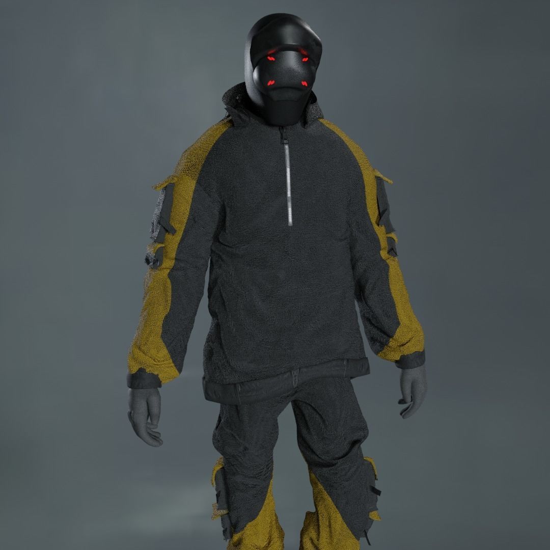 Scifi Character - Cyberpunk Nocturnal edge  Low-poly 3D model_13