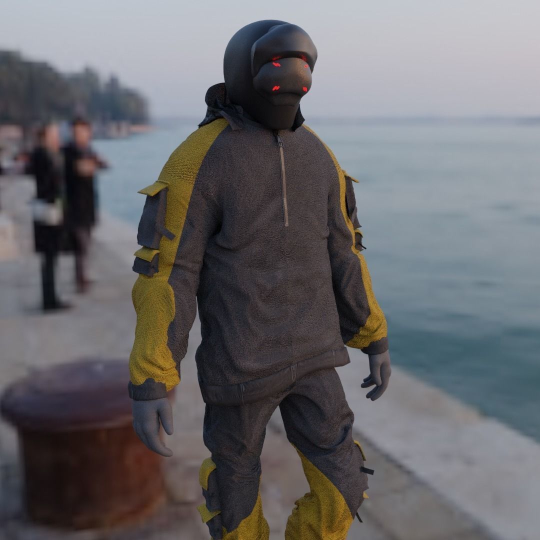 Scifi Character - Cyberpunk Nocturnal edge  Low-poly 3D model_15