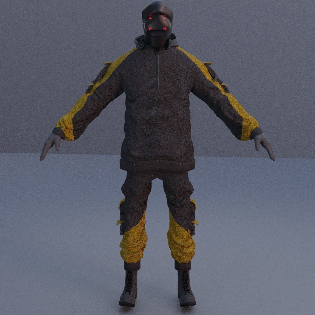 Scifi Character - Cyberpunk Nocturnal edge  Low-poly 3D model_7