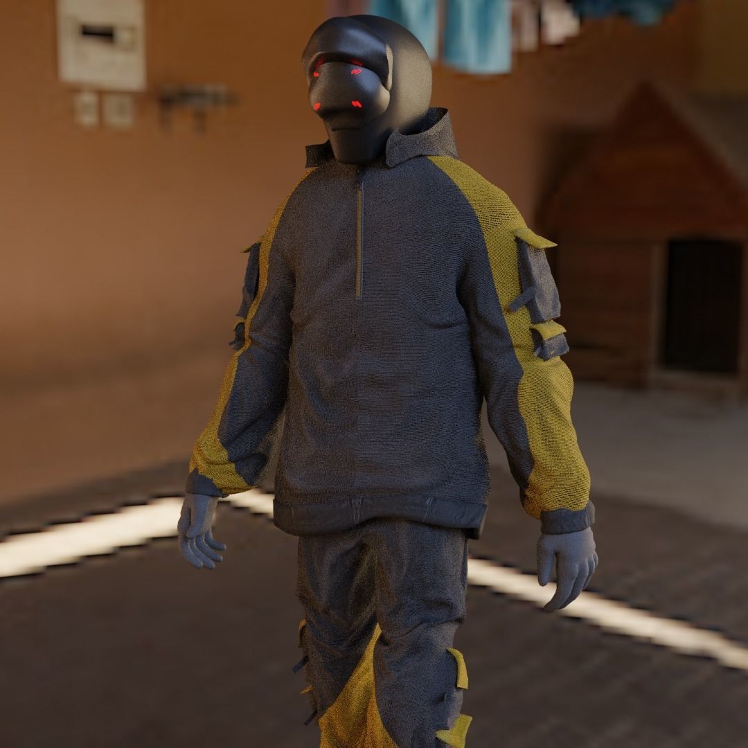 Scifi Character - Cyberpunk Nocturnal edge  Low-poly 3D model_10