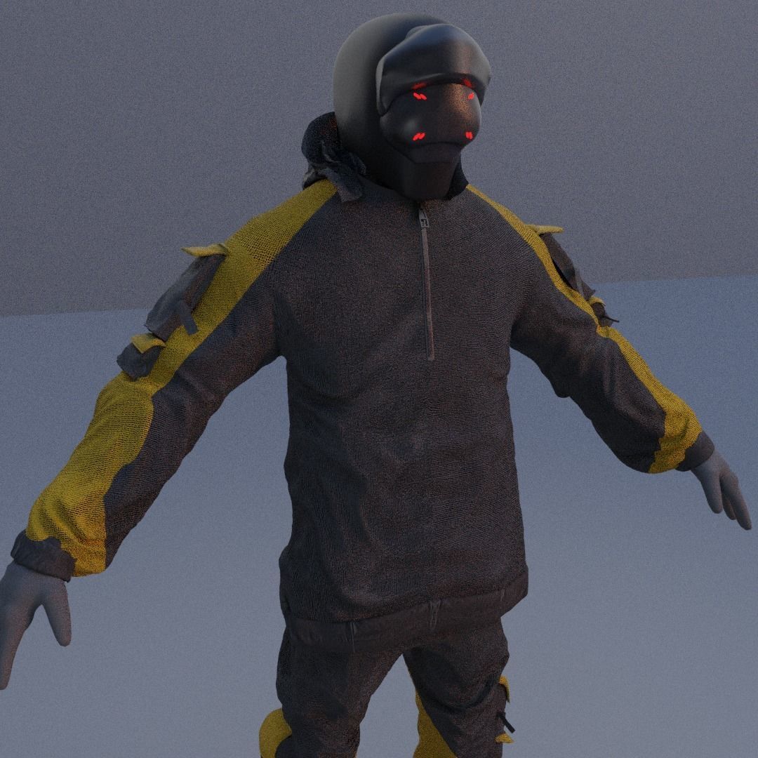 Scifi Character - Cyberpunk Nocturnal edge  Low-poly 3D model_8