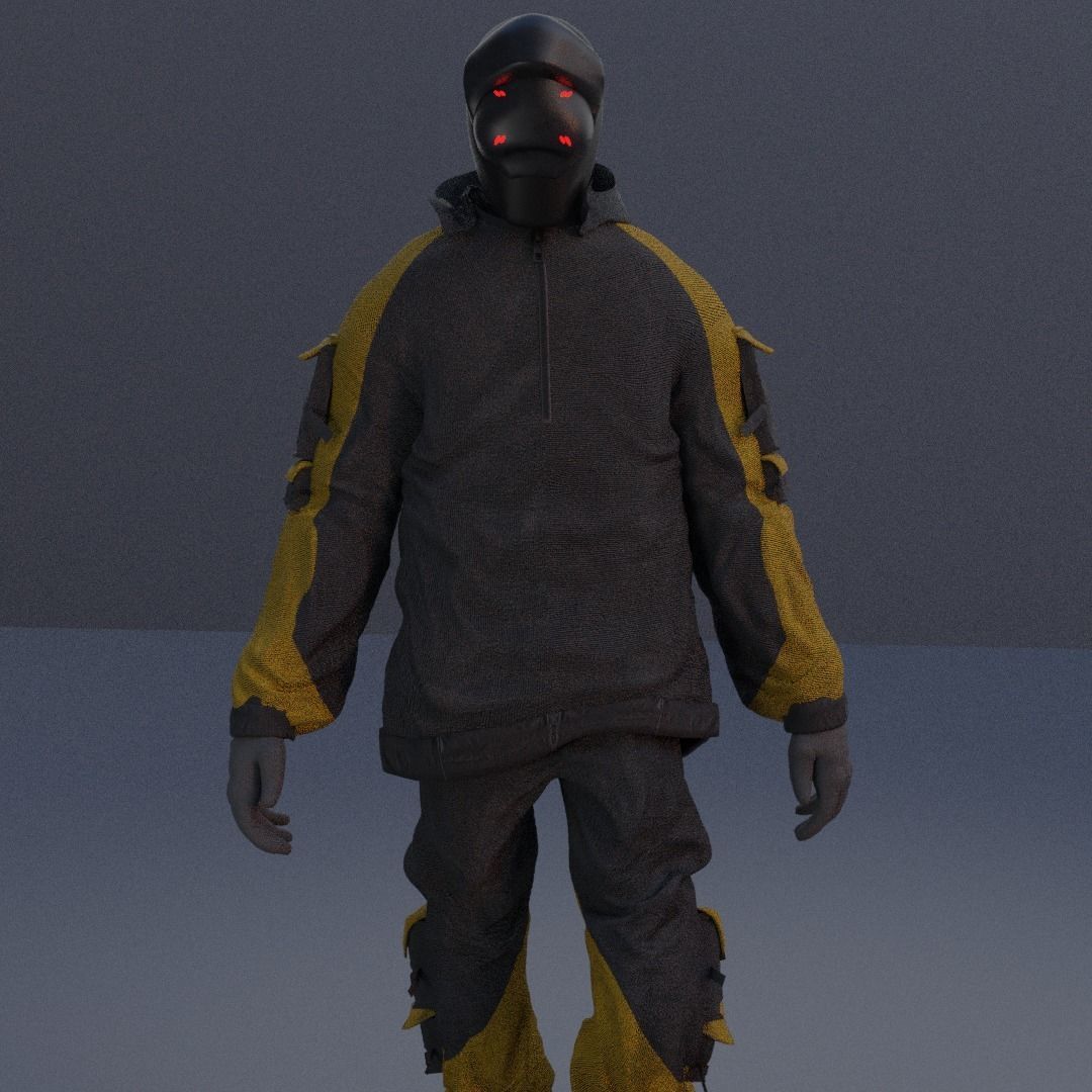 Scifi Character - Cyberpunk Nocturnal edge  Low-poly 3D model_16