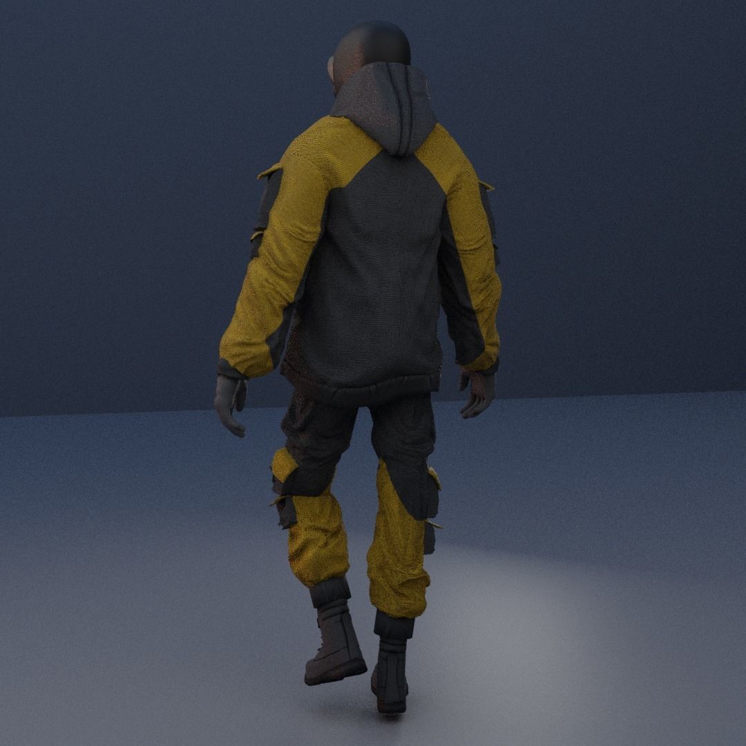 Scifi Character - Cyberpunk Nocturnal edge  Low-poly 3D model_3