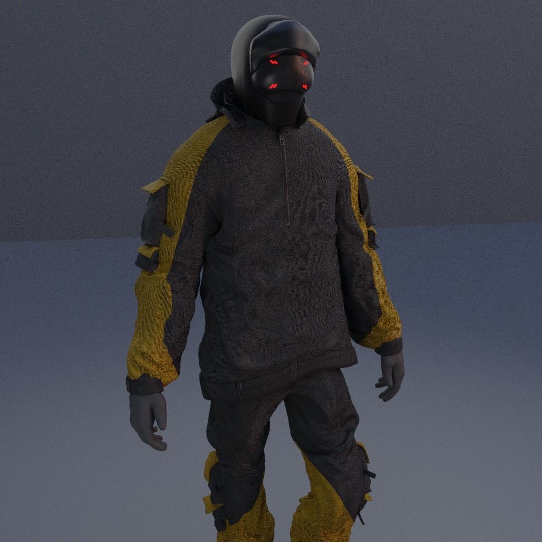 Scifi Character - Cyberpunk Nocturnal edge  Low-poly 3D model_2