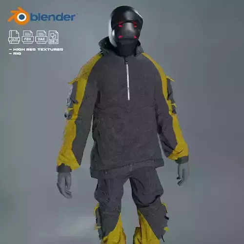 Scifi Character - Cyberpunk Nocturnal edge  Low-poly 3D model