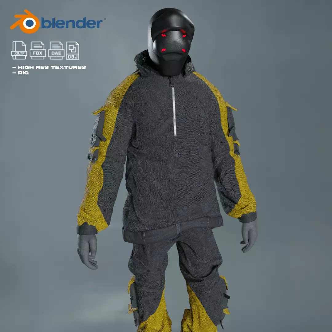 Scifi Character - Cyberpunk Nocturnal edge  Low-poly 3D model_0