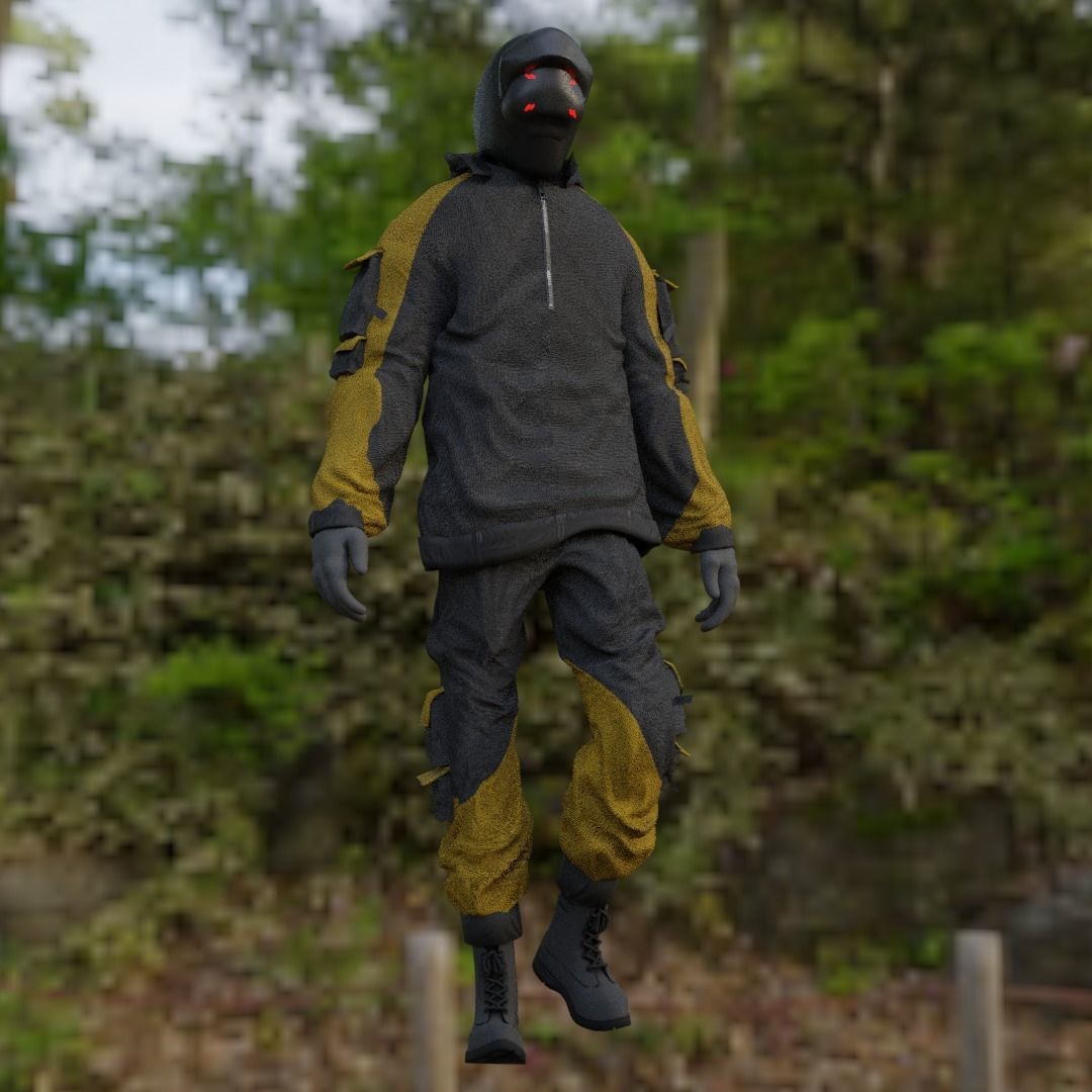 Scifi Character - Cyberpunk Nocturnal edge  Low-poly 3D model_9