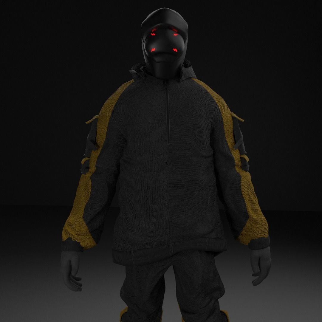 Scifi Character - Cyberpunk Nocturnal edge  Low-poly 3D model_5