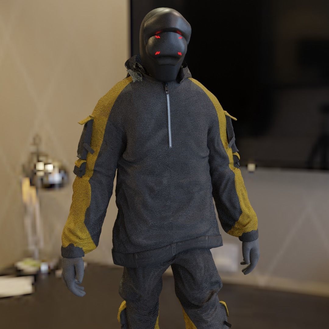 Scifi Character - Cyberpunk Nocturnal edge  Low-poly 3D model_11