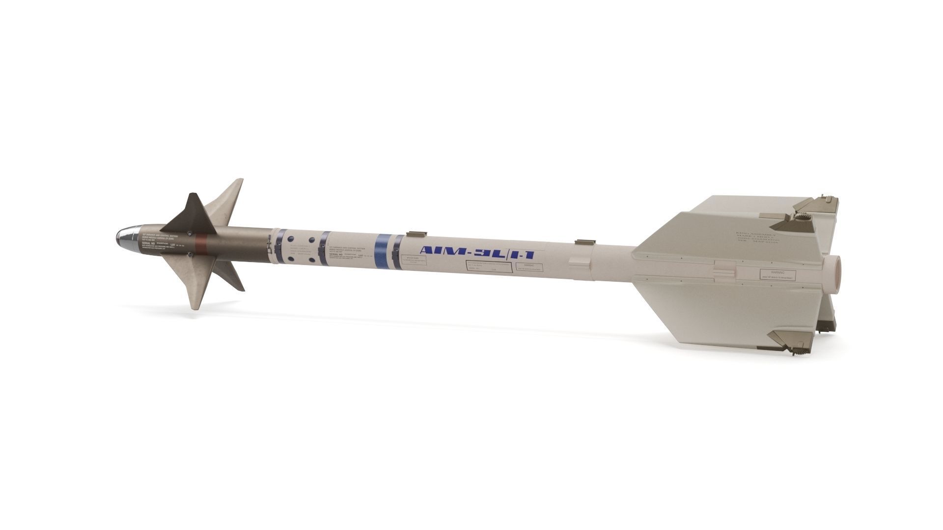 AIM-9X SIDEWINDER Missile 3D model_14