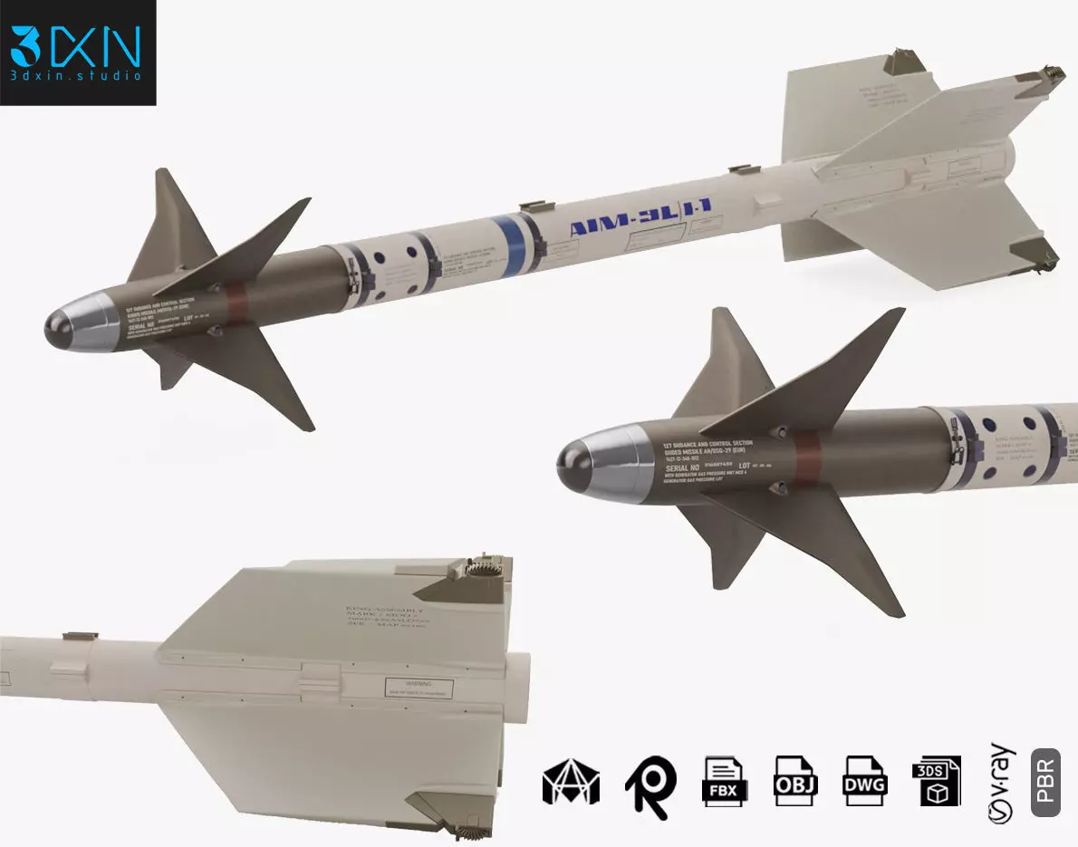 AIM-9X SIDEWINDER Missile 3D model_0
