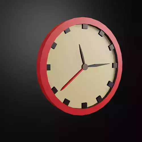 Low poly clock  Low-poly 3D model