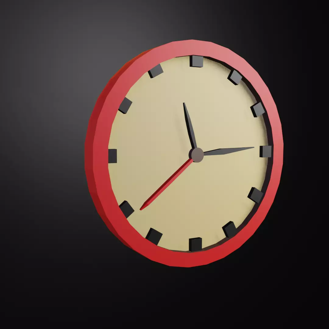 Low poly clock  Low-poly 3D model_0