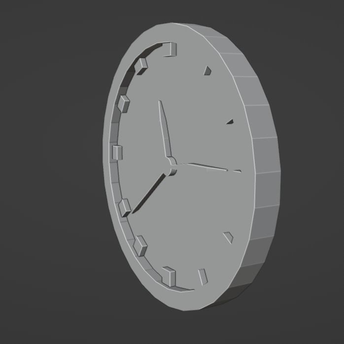 Low poly clock  Low-poly 3D model_4