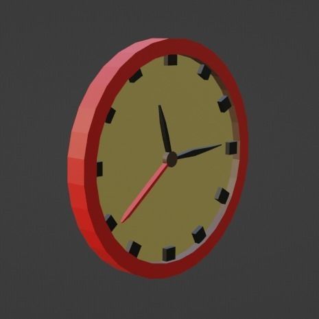 Low poly clock  Low-poly 3D model_3