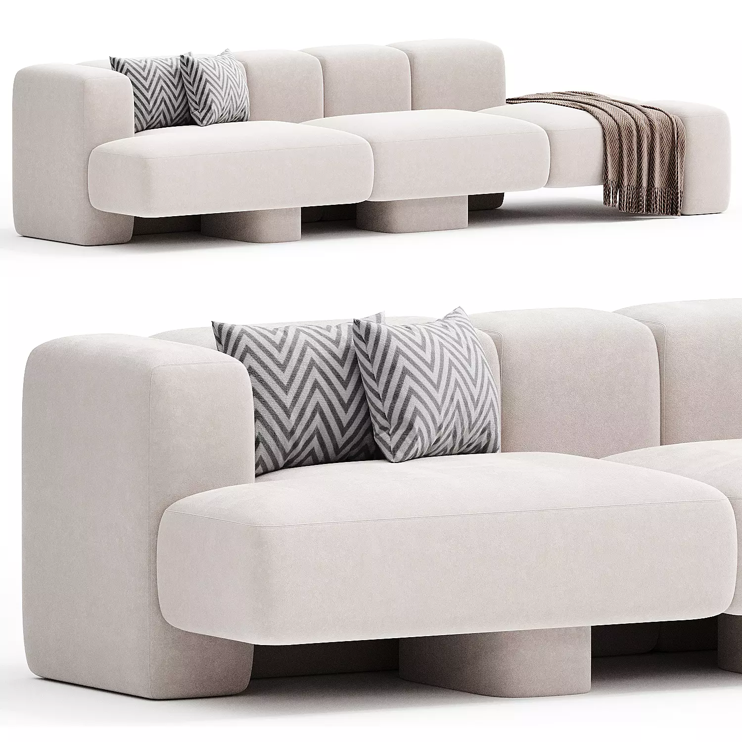 CUSCO 3 seater sofa By Carpanese Home 3D model_0