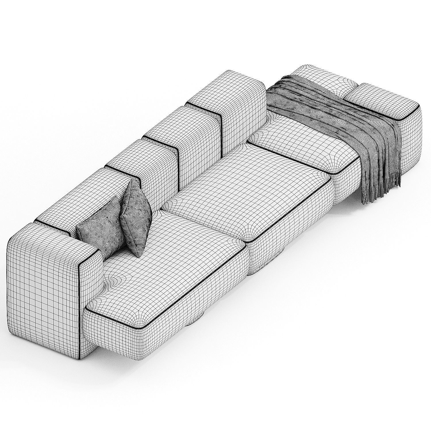 CUSCO 3 seater sofa By Carpanese Home 3D model_4