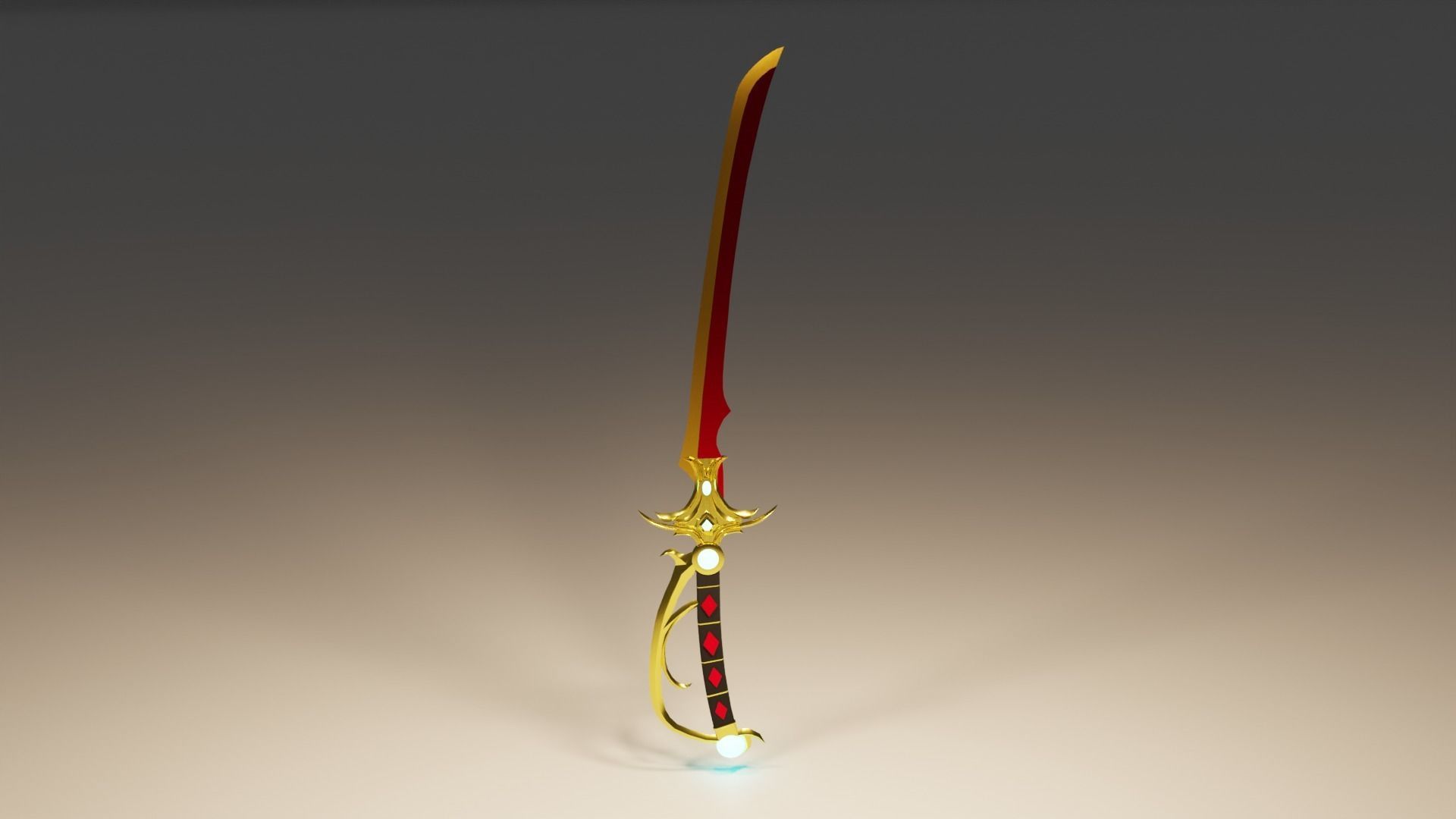 Fantasy Sword Low-poly 3D model_2