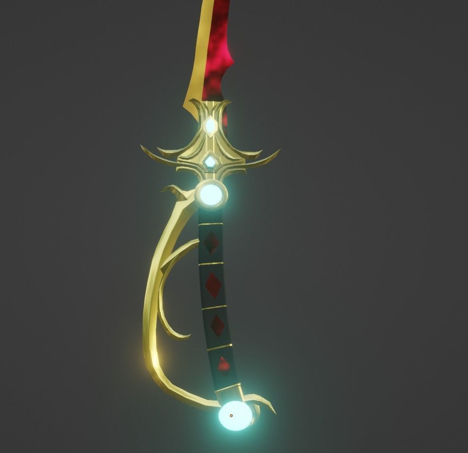 Fantasy Sword Low-poly 3D model_1