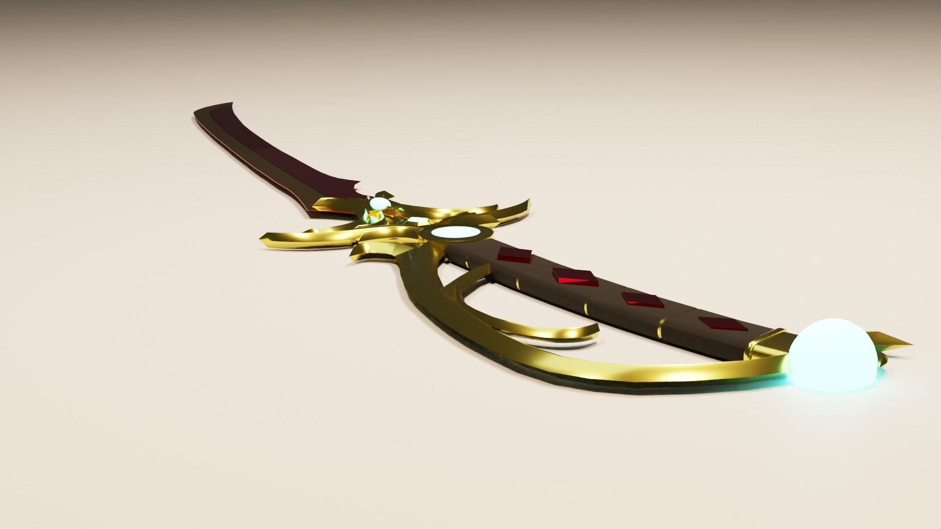 Fantasy Sword Low-poly 3D model_5