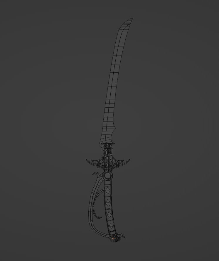 Fantasy Sword Low-poly 3D model_7