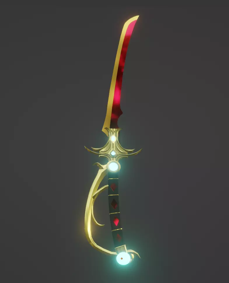 Fantasy Sword Low-poly 3D model_0