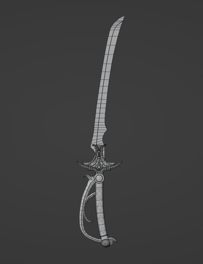 Fantasy Sword Low-poly 3D model_6