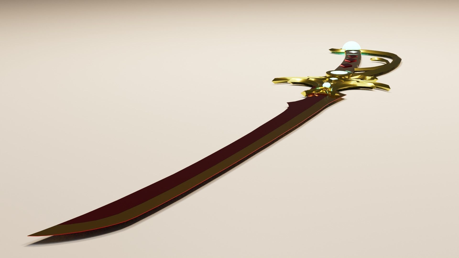 Fantasy Sword Low-poly 3D model_4