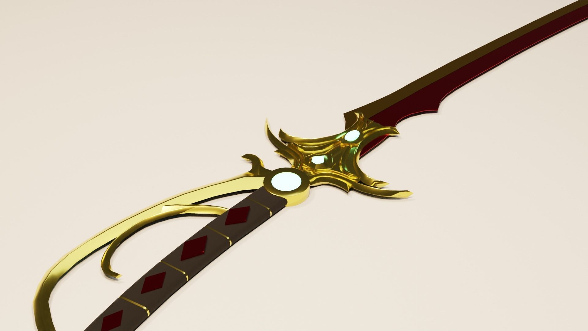 Fantasy Sword Low-poly 3D model_3