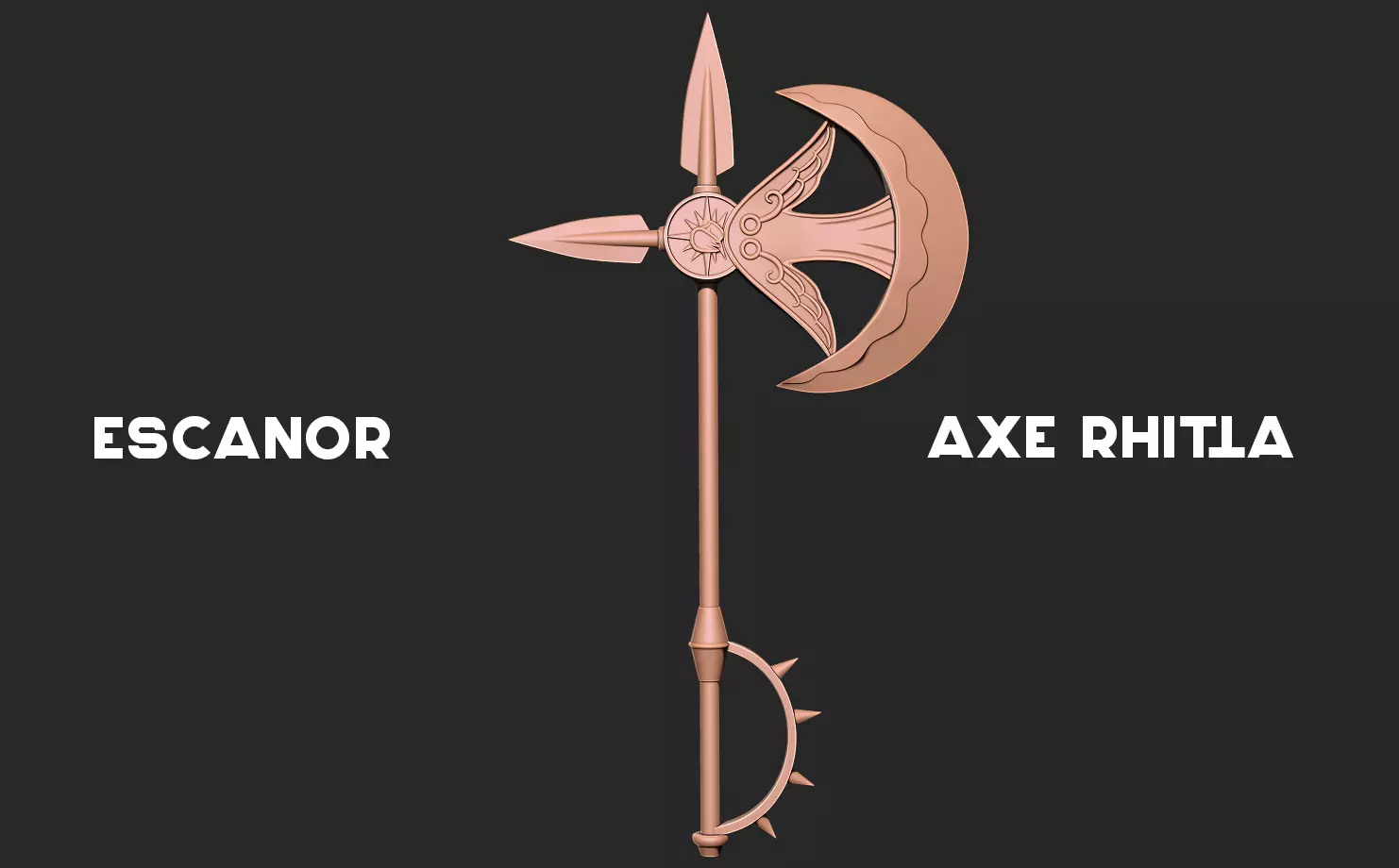 Escanor rhitta axe - seven deadly sins 3D print model_0