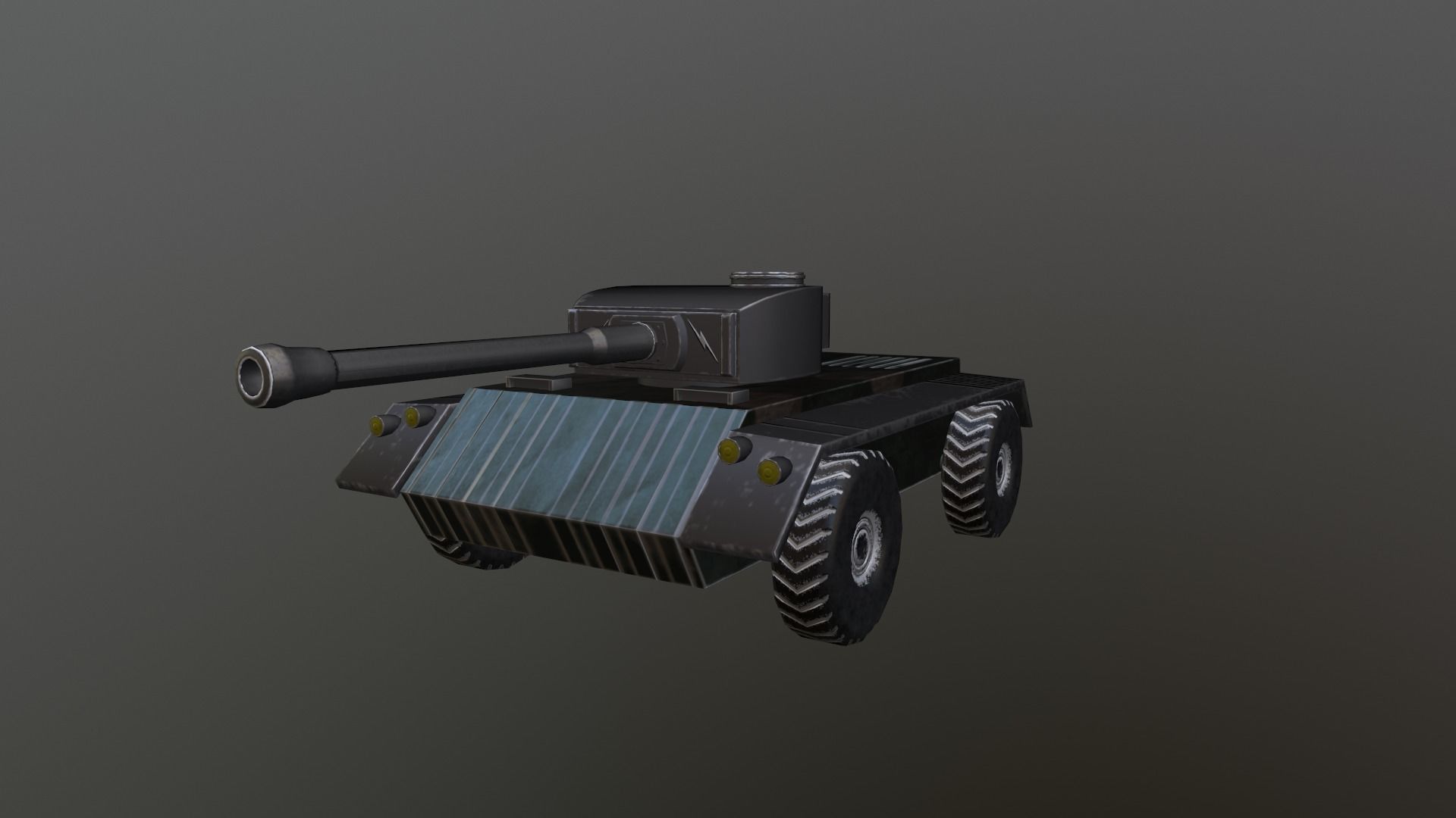 Wheeled Tank Low-poly 3D model_4