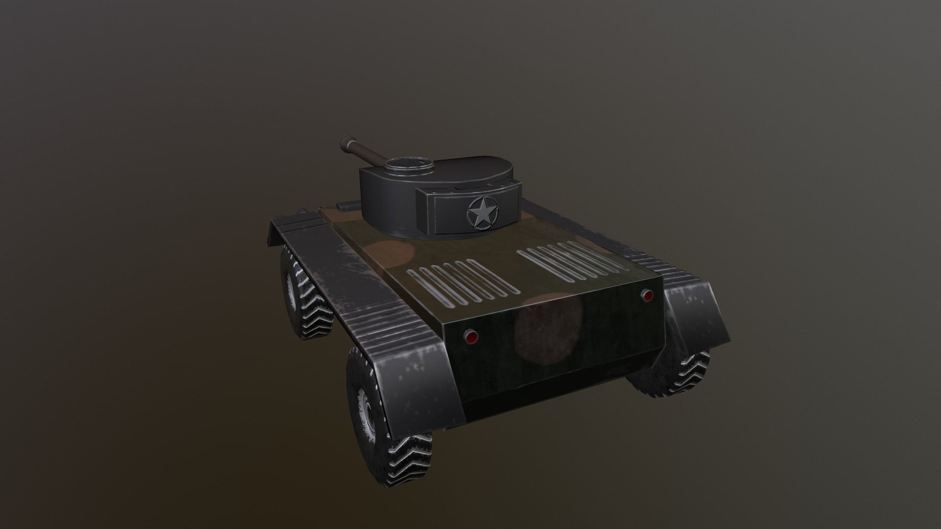 Wheeled Tank Low-poly 3D model_2