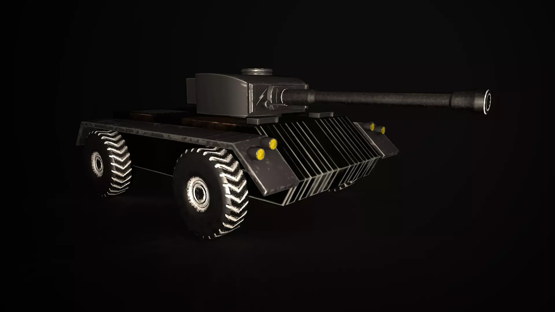 Wheeled Tank Low-poly 3D model_0