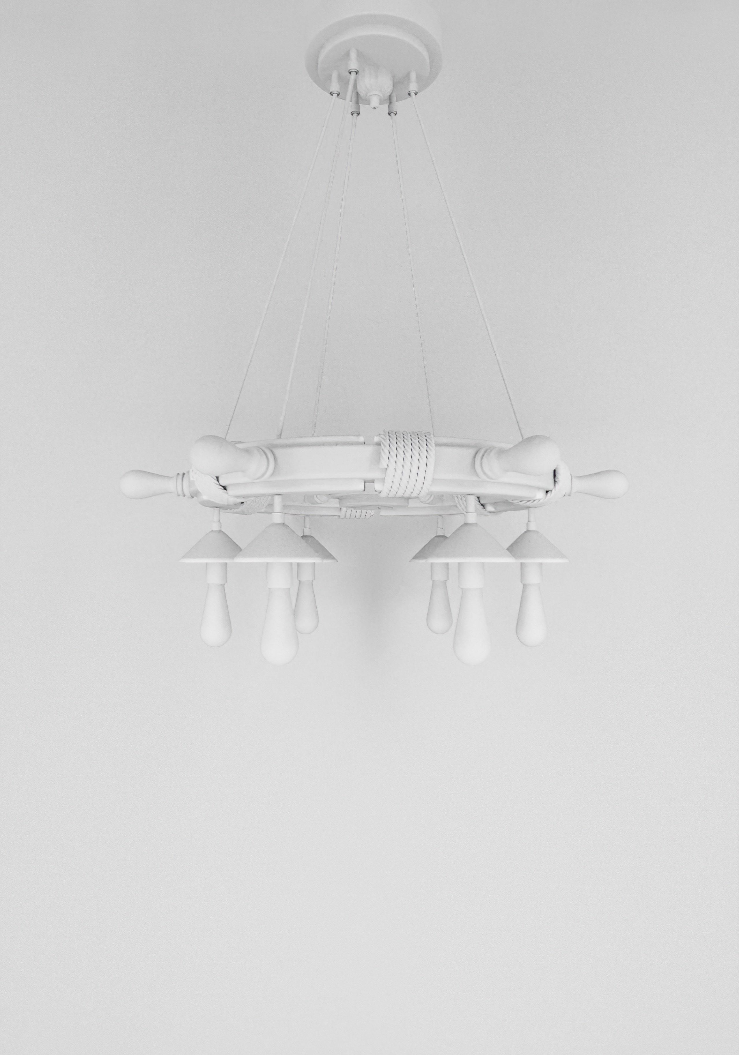 Ship Wheel Themed Chandelier 3D model_3