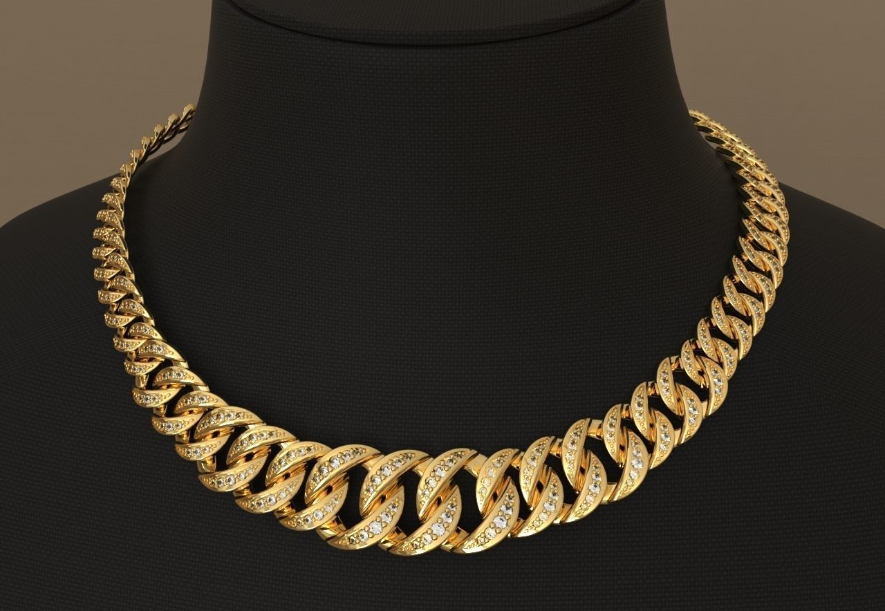 Graduated Circle Cuban Necklace packages 3D print model_7