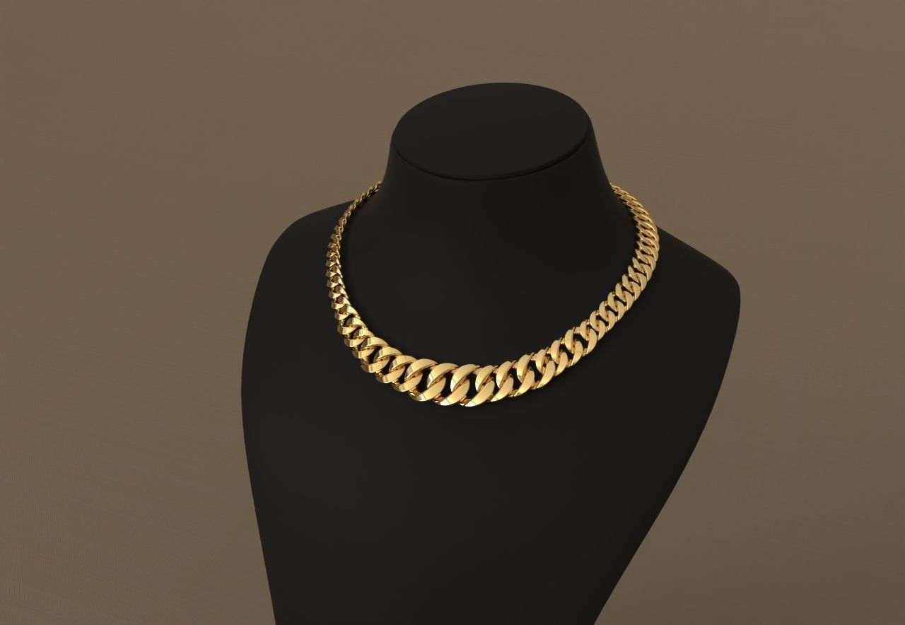 Graduated Circle Cuban Necklace packages 3D print model_2
