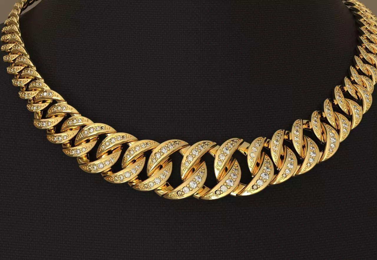 Graduated Circle Cuban Necklace packages 3D print model_0