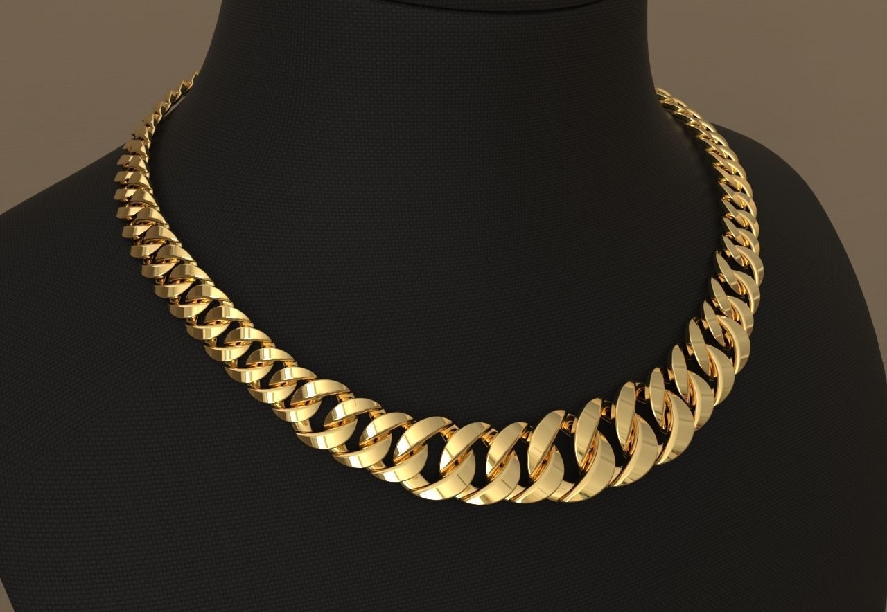 Graduated Circle Cuban Necklace packages 3D print model_1