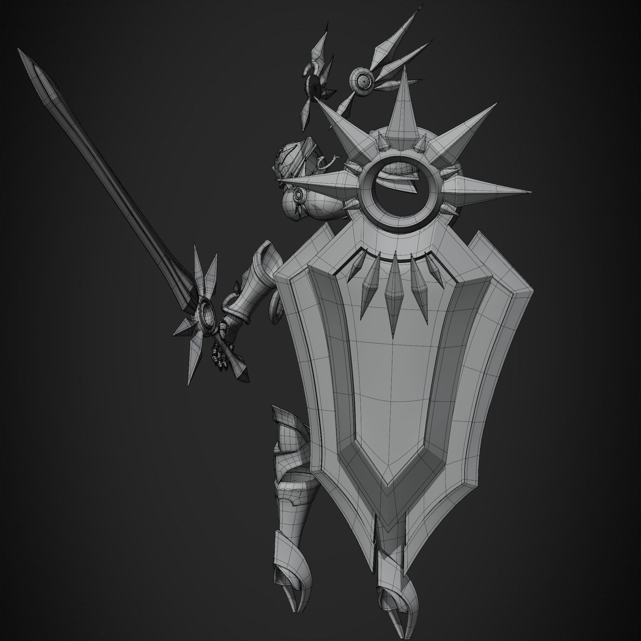 League of Legends Leona  Armor with Shield and Blade for Cosplay 3D Model Collection_21