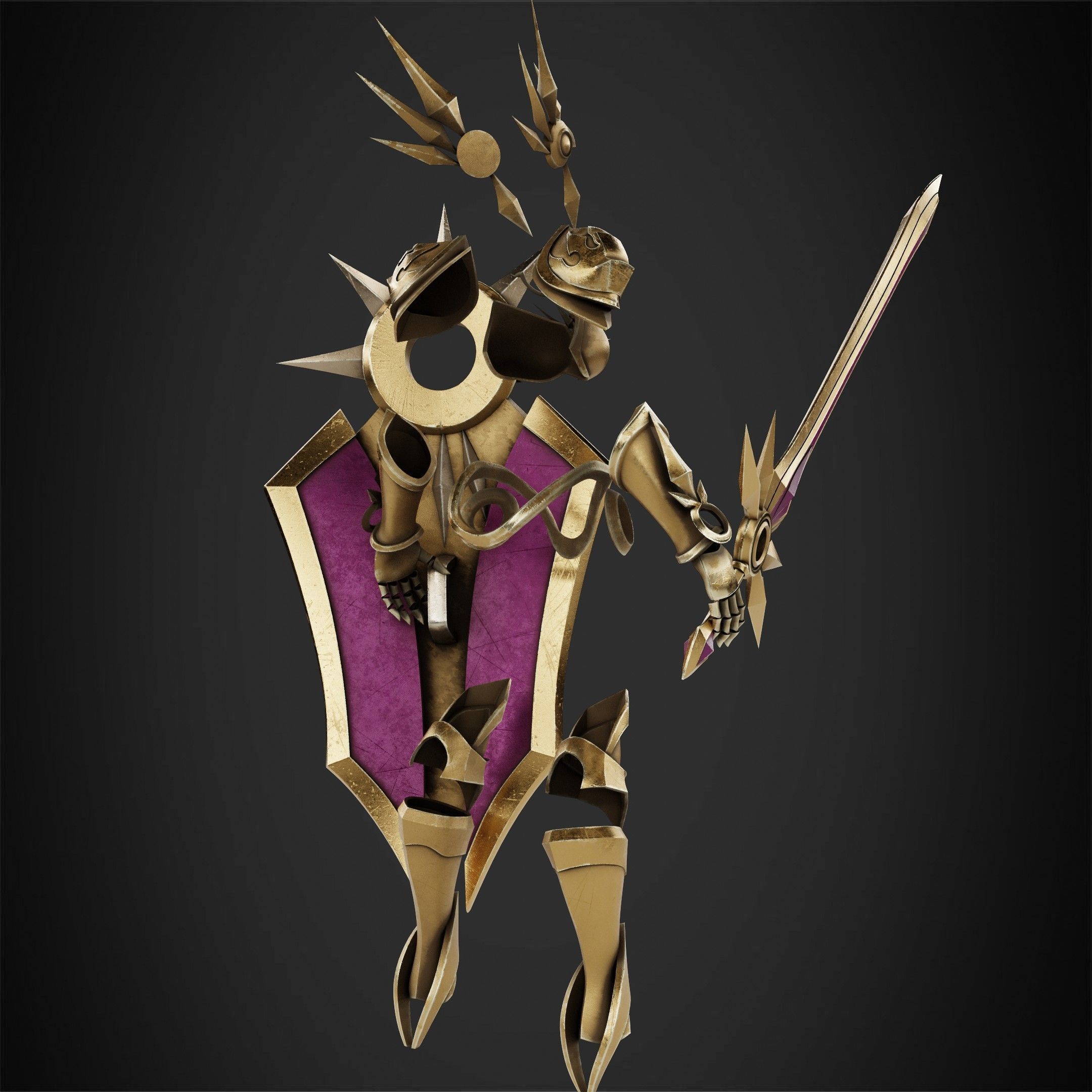 League of Legends Leona  Armor with Shield and Blade for Cosplay 3D Model Collection_9