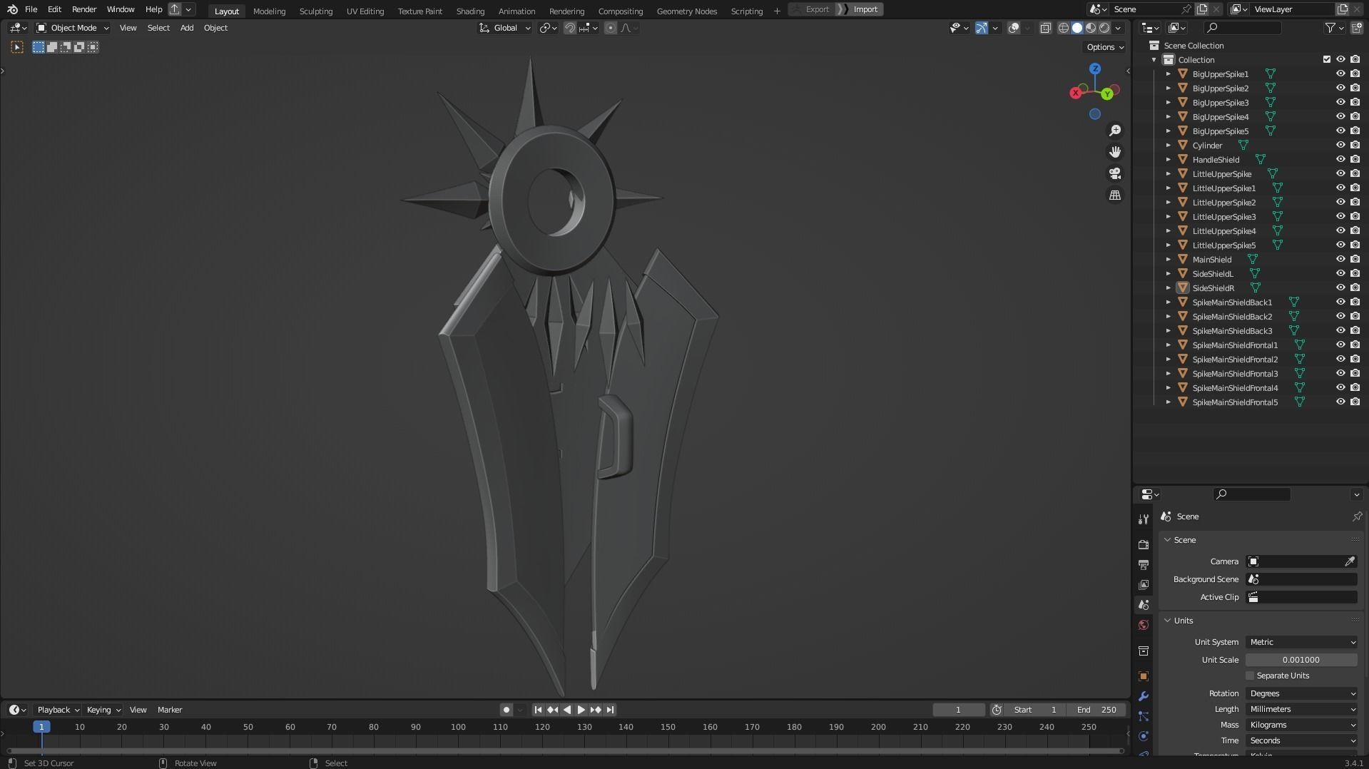 League of Legends Leona  Armor with Shield and Blade for Cosplay 3D Model Collection_15