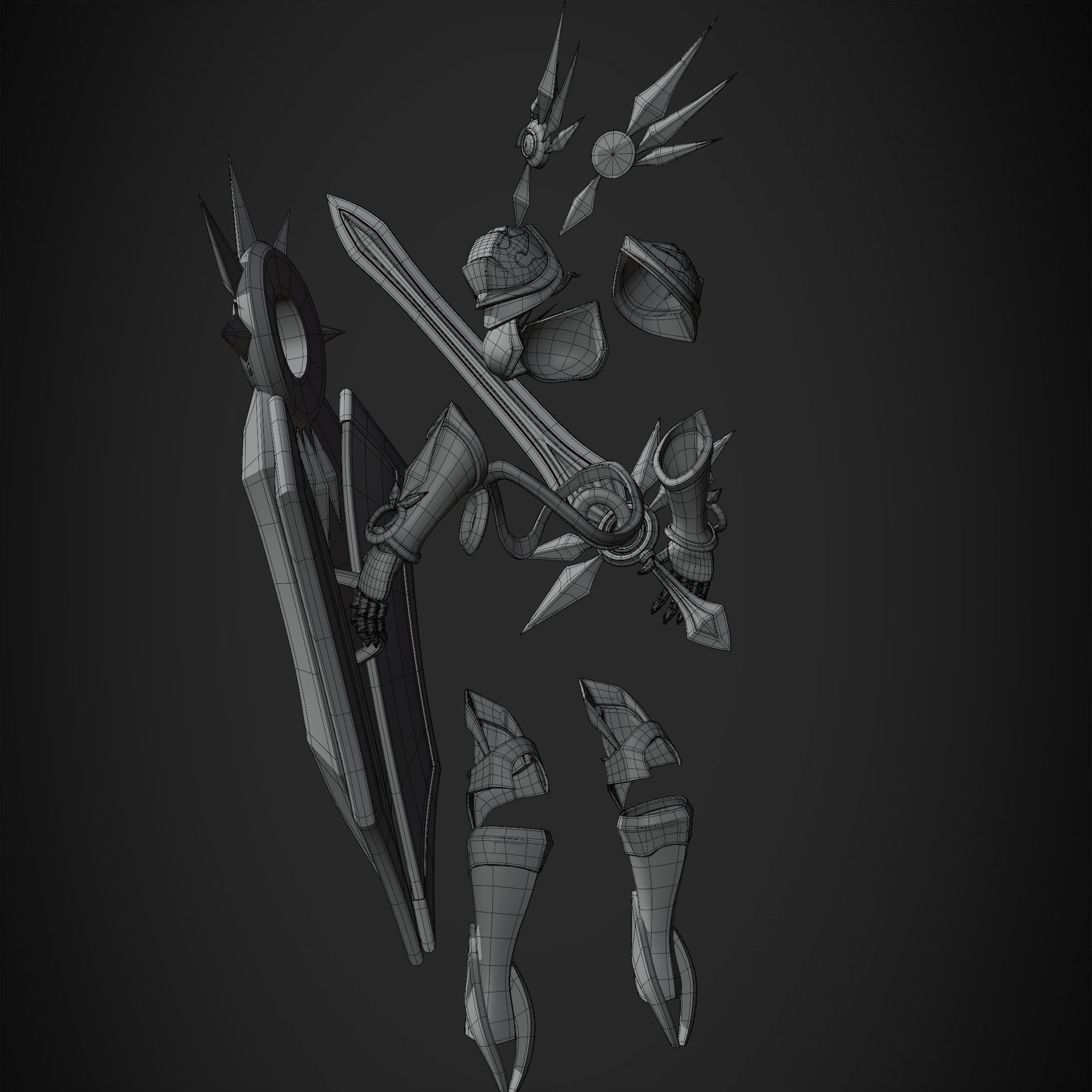 League of Legends Leona  Armor with Shield and Blade for Cosplay 3D Model Collection_26