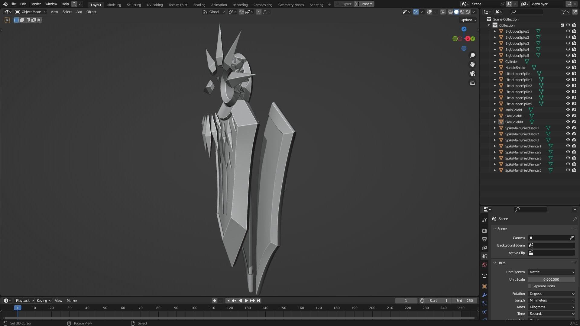 League of Legends Leona  Armor with Shield and Blade for Cosplay 3D Model Collection_16