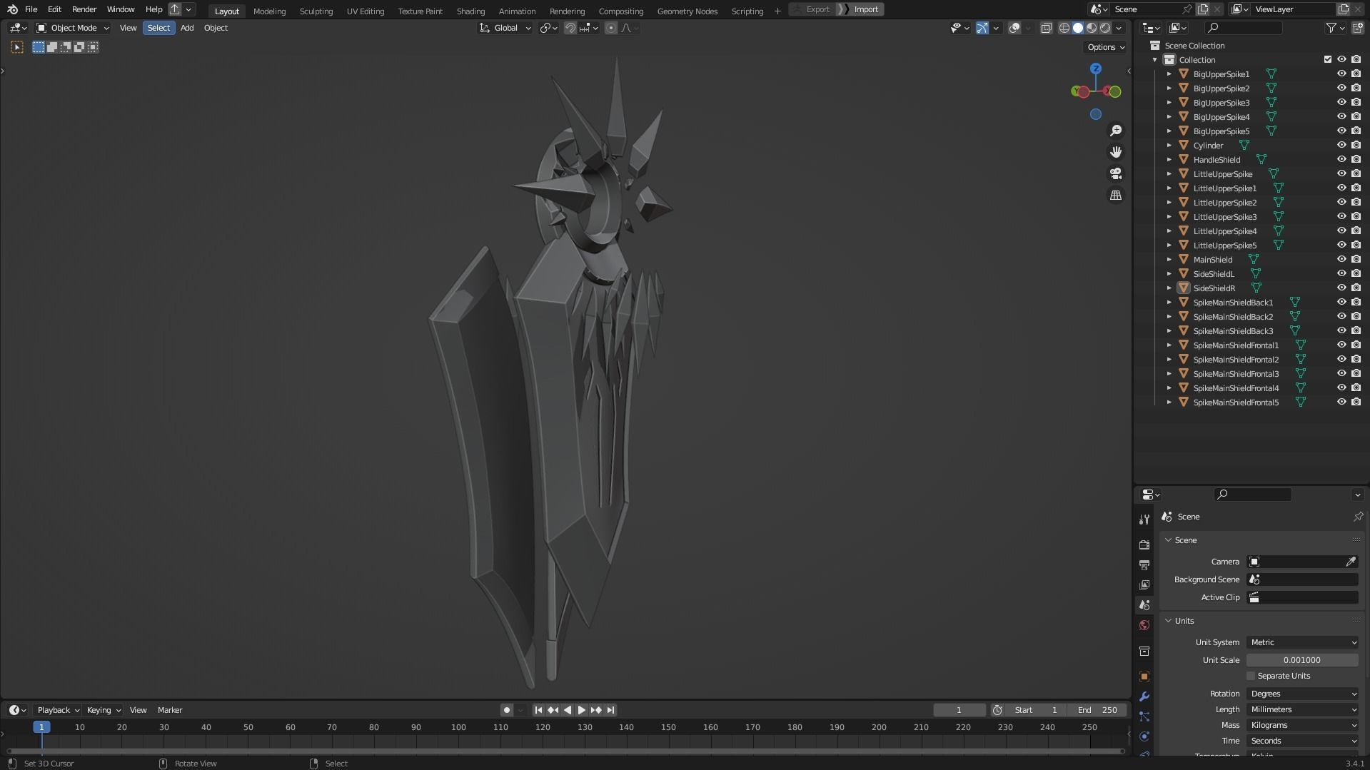 League of Legends Leona  Armor with Shield and Blade for Cosplay 3D Model Collection_14