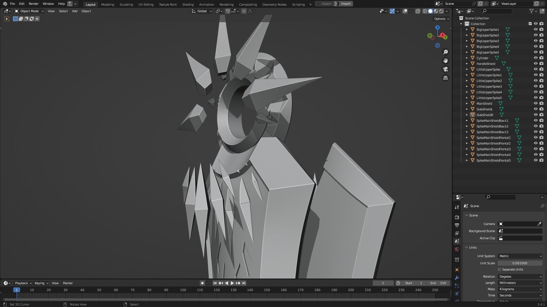 League of Legends Leona  Armor with Shield and Blade for Cosplay 3D Model Collection_17